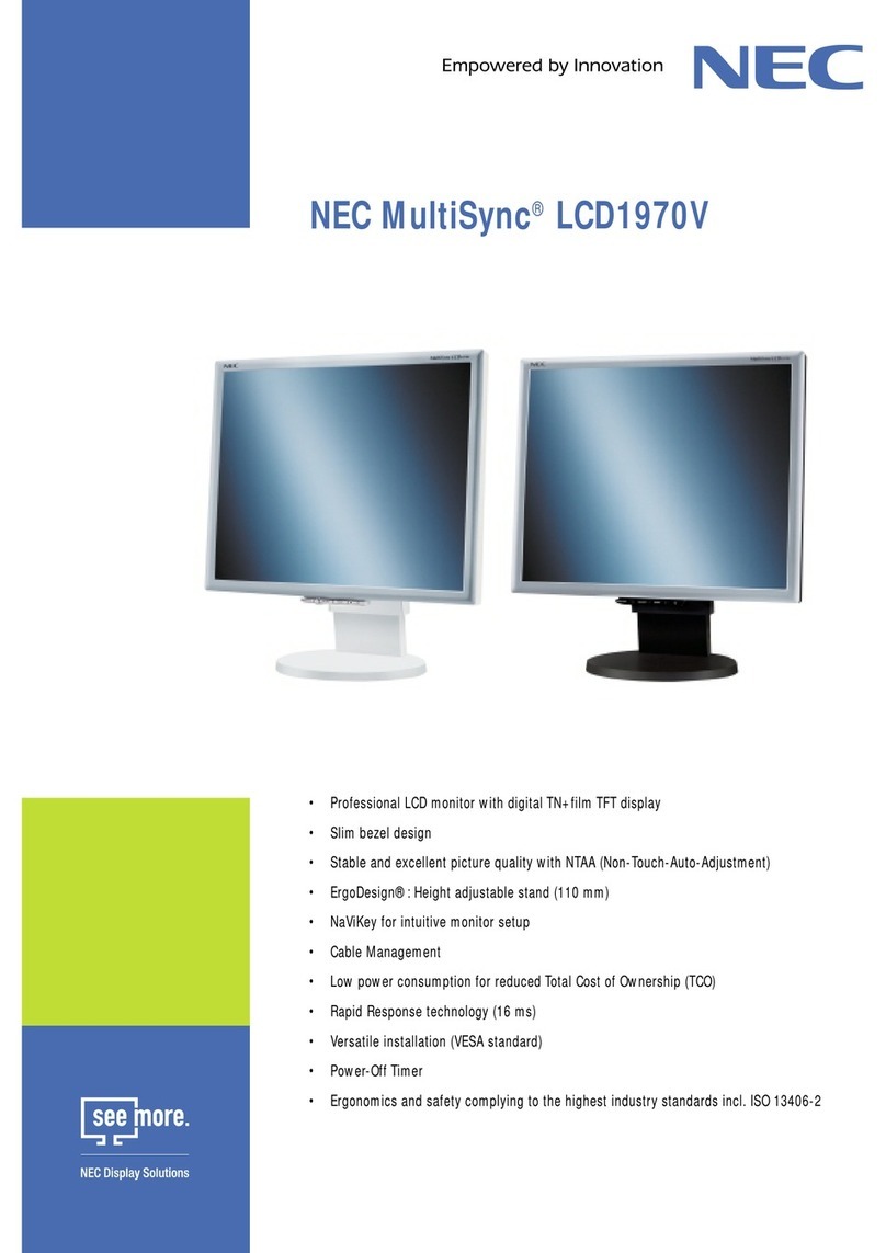 NEC MultiSync LCD1970V User manual