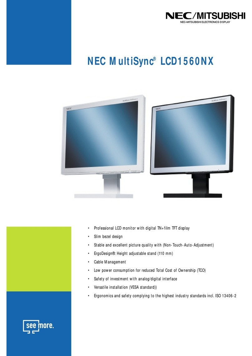 NEC LCD1560NX - MultiSync - 15" LCD Monitor User manual NEC LCD1560NX - MultiSync - 15" LCD Monitor User manual