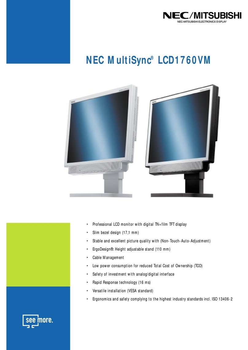 NEC LCD1760VM - MultiSync - 17" LCD Monitor User manual NEC LCD1760VM - MultiSync - 17" LCD Monitor User manual