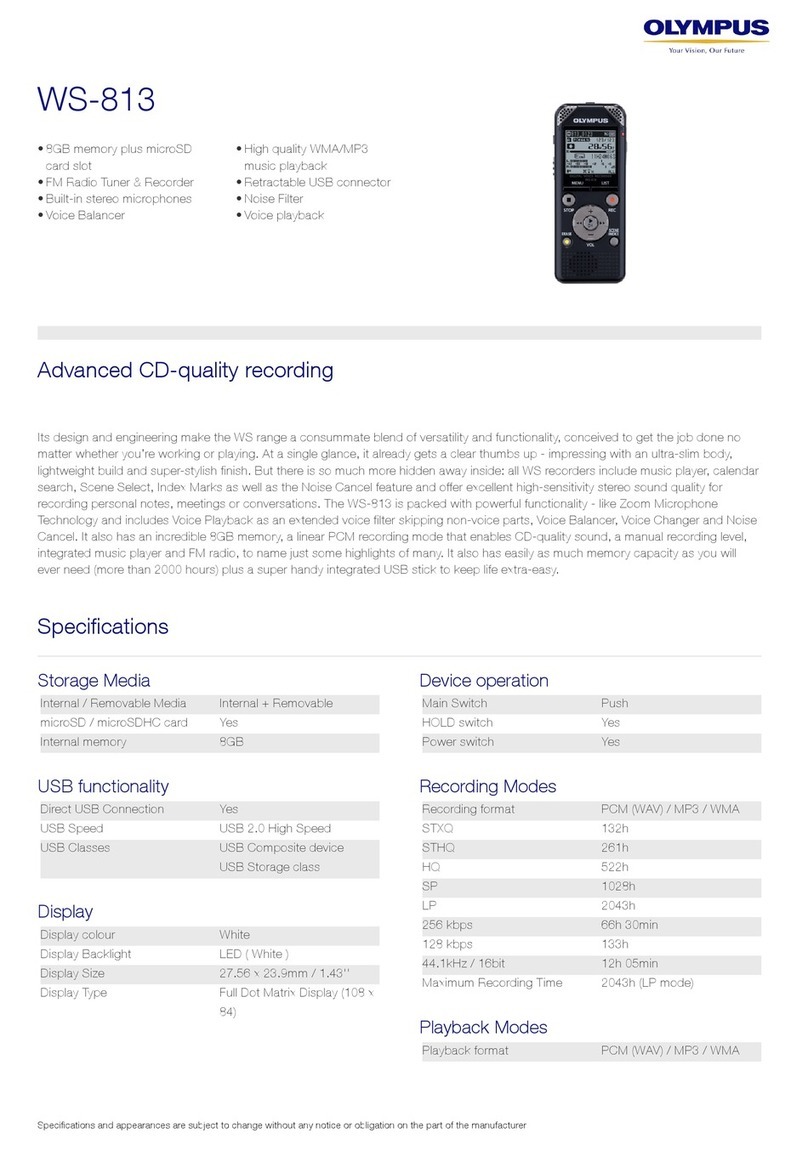 Olympus WS-813 User manual