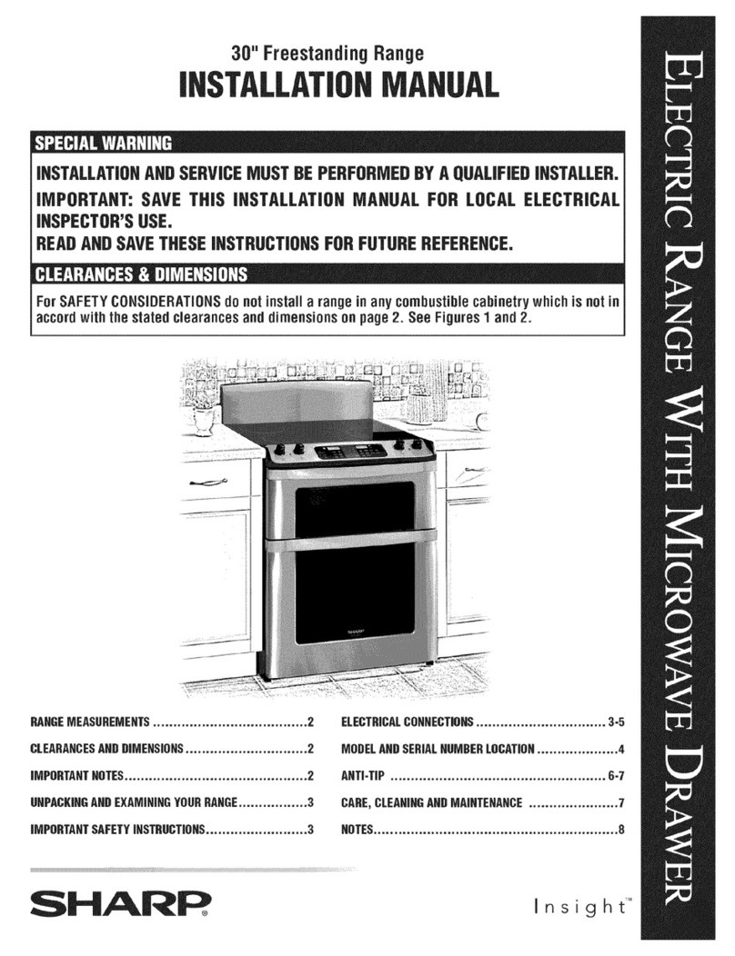 Sharp KB3425LK - 30 Inch Electric Range User manual