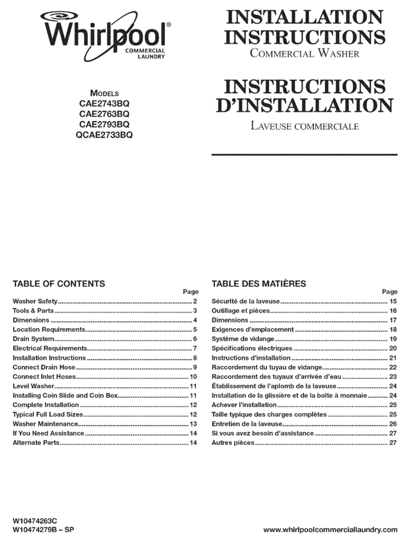 Whirlpool CAE2743BQ installation instructions