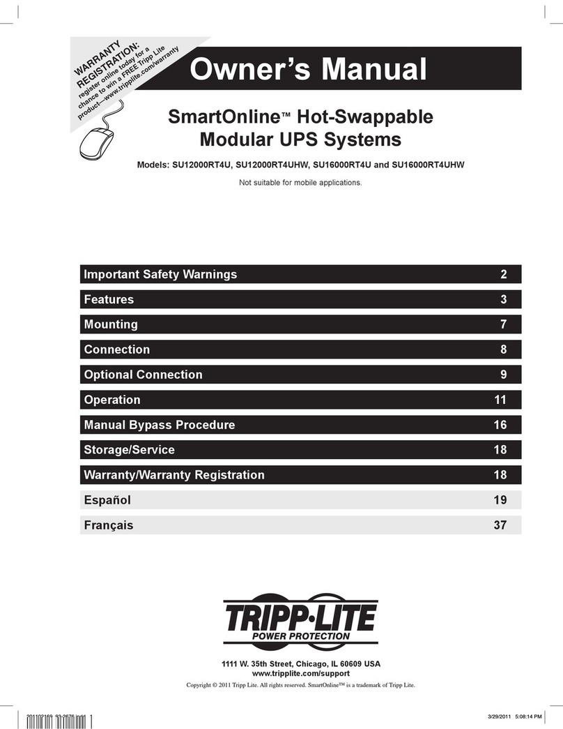 Tripp Lite SmartOnline SU12000RT4U User manual