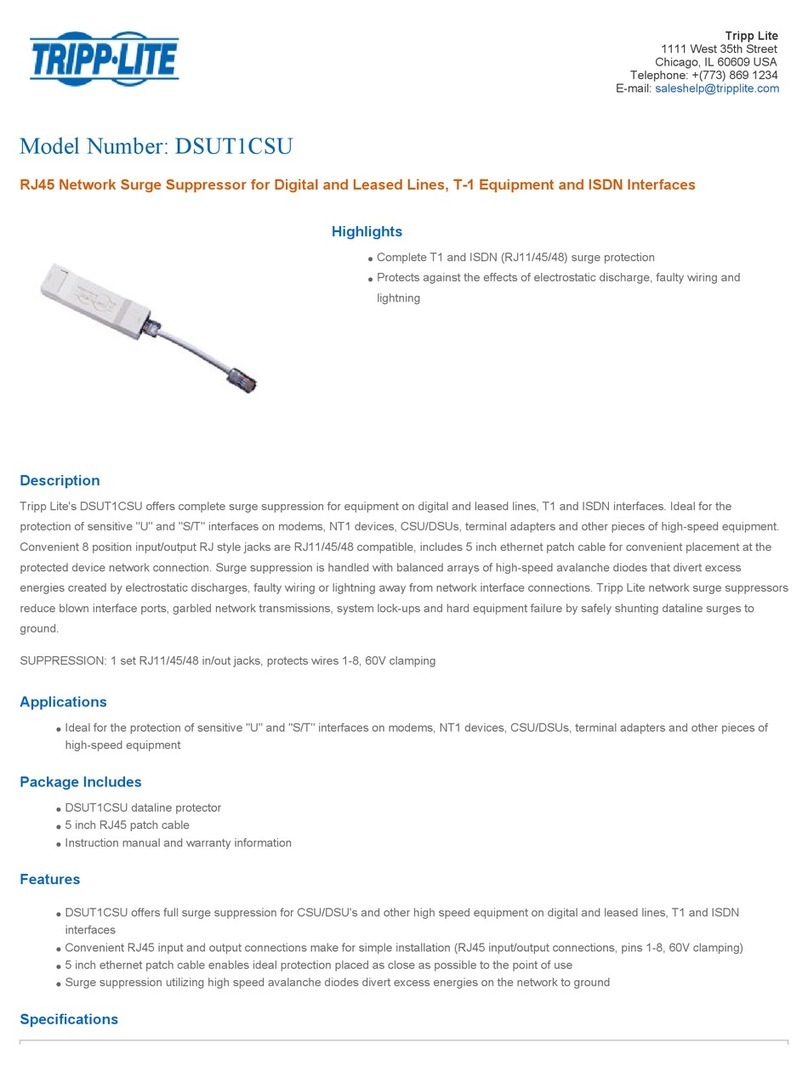 Tripp Lite Data Shield DSUT1CSU Information sheet