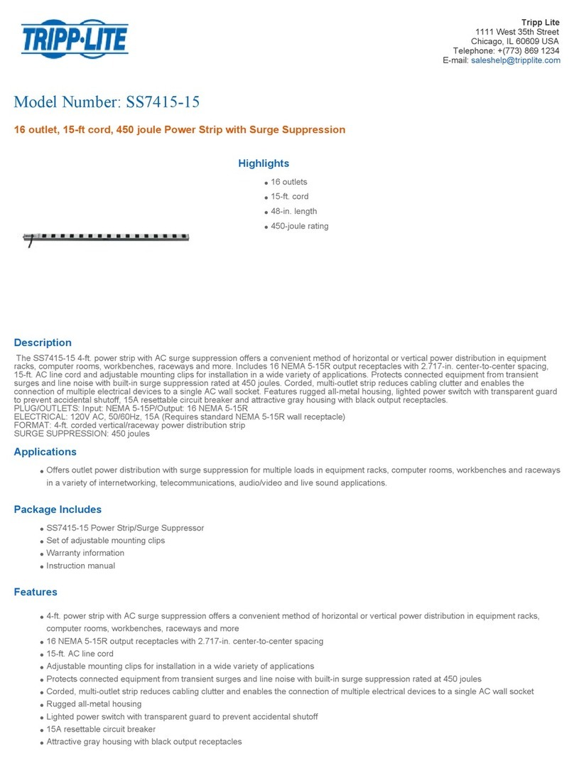 Tripp Lite SS7415-15 User manual