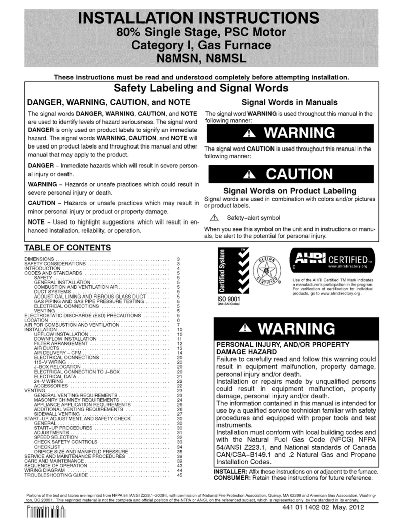 Kenmore N8MSL0701412A1 installation instructions