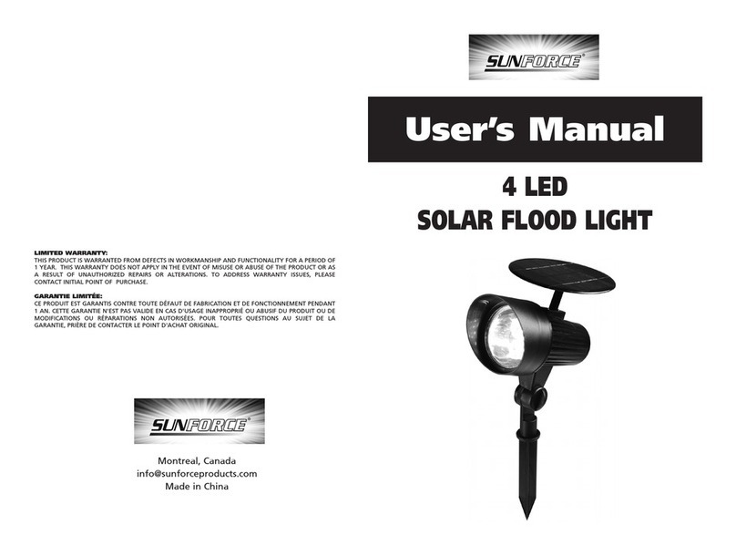 Sunforce 4 Led Solar Flood Light user manual