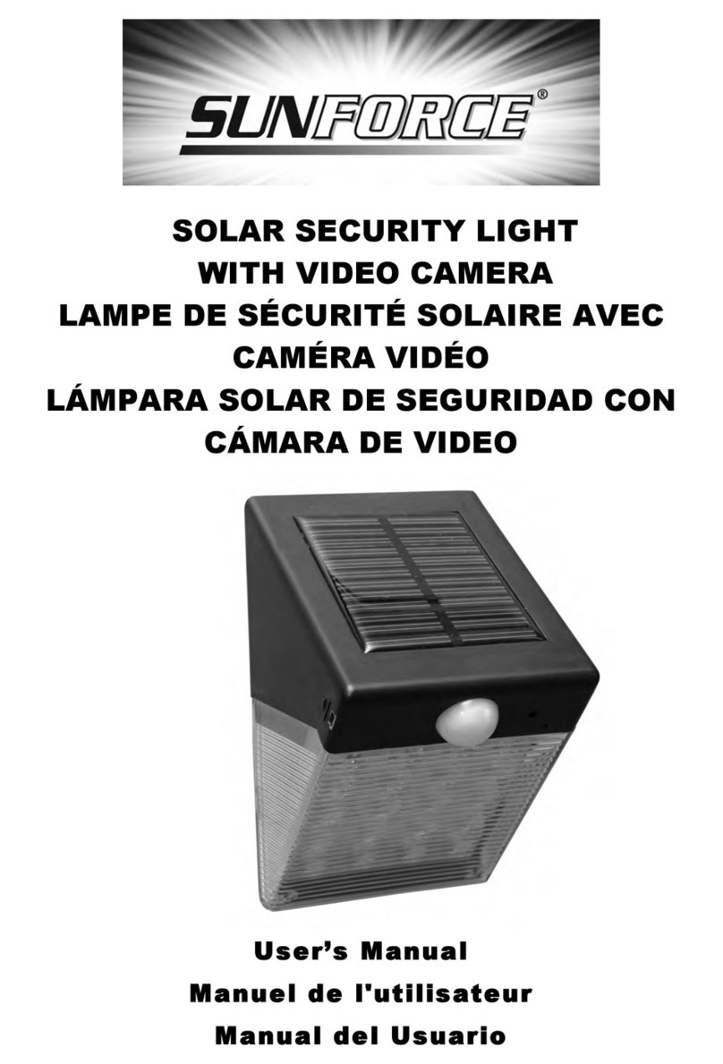 Sunforce SOLAR SECURITY LIGHTWITH VIDEO CAMERA User manual