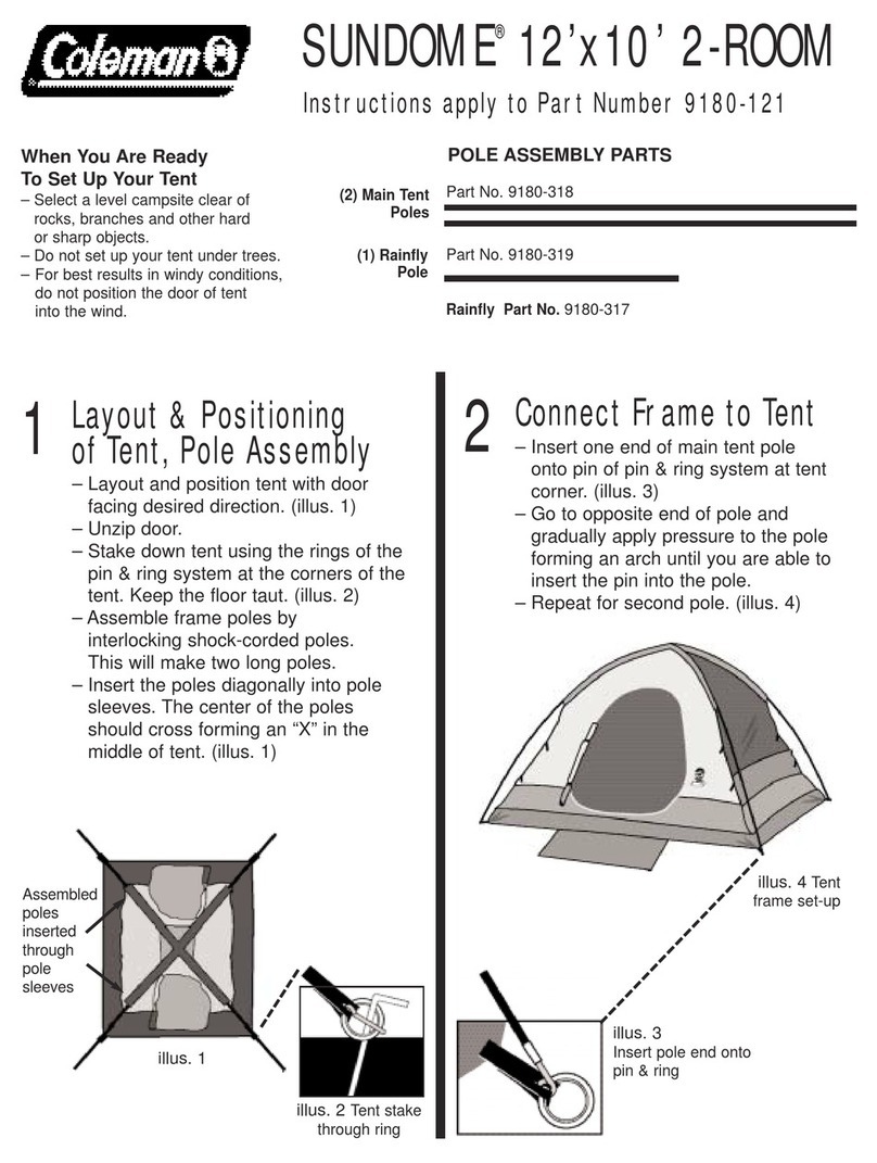 Coleman SUNDOME 9180-121 instructions