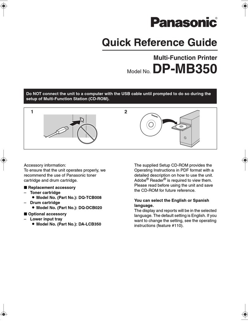 Panasonic DP-MB350 Quick reference guide