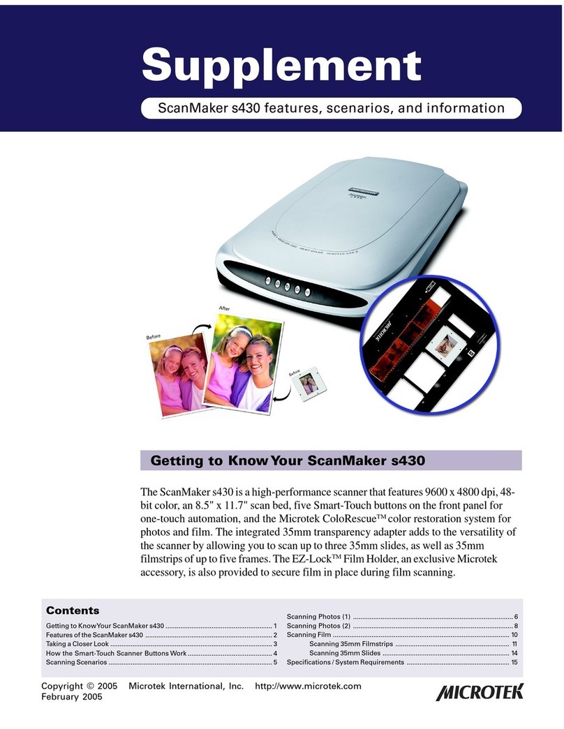 Microtek ScanMaker s430 Owner's manual