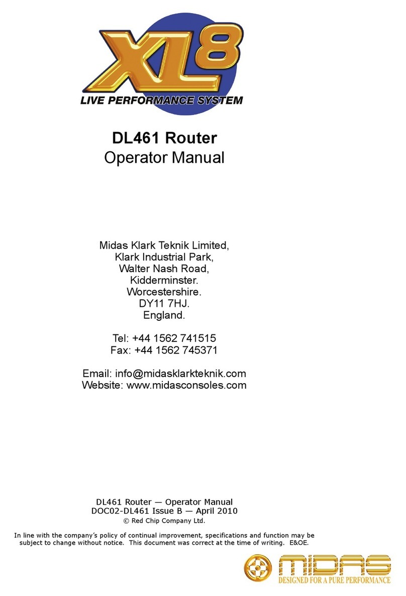 Midas XL8 DL461 User manual