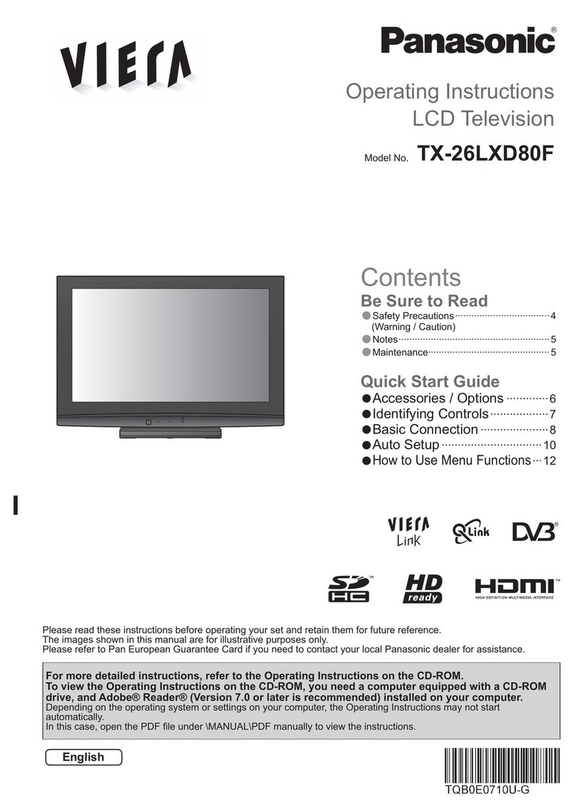 Panasonic Viera TX-26LXD80F User manual Panasonic Viera TX-26LXD80F User manual