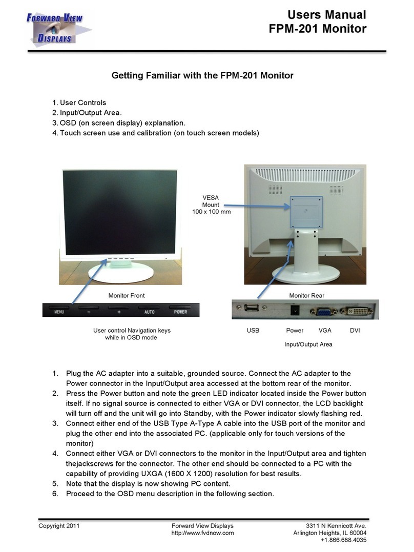 Forward View Displays FPM-201 User manual