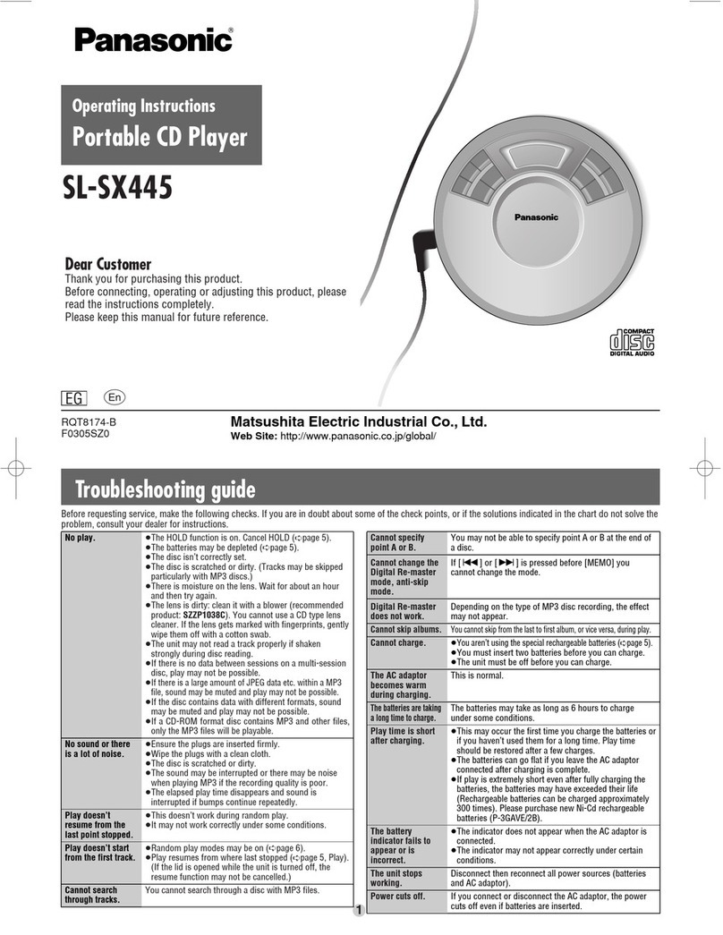 Panasonic SL-SX445 User manual
