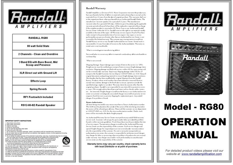 Randall RG80 User manual