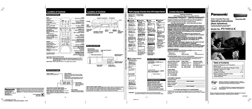 Panasonic PV-V4612-K User manual