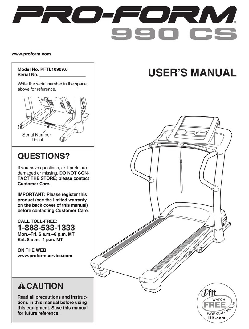 Pro-Form 990 CS User manual Pro-Form 990 CS User manual