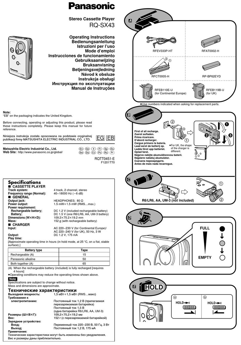 Panasonic RQ-SX43 User manual Panasonic RQ-SX43 User manual