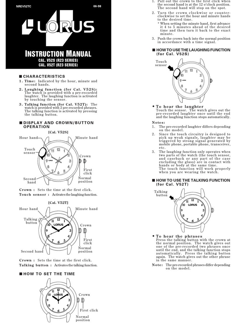LORUS V52T instruction manual