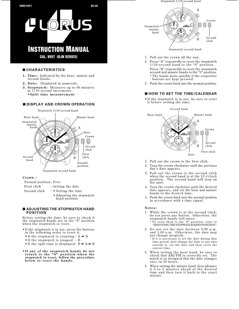 LORUS V657 instruction manual