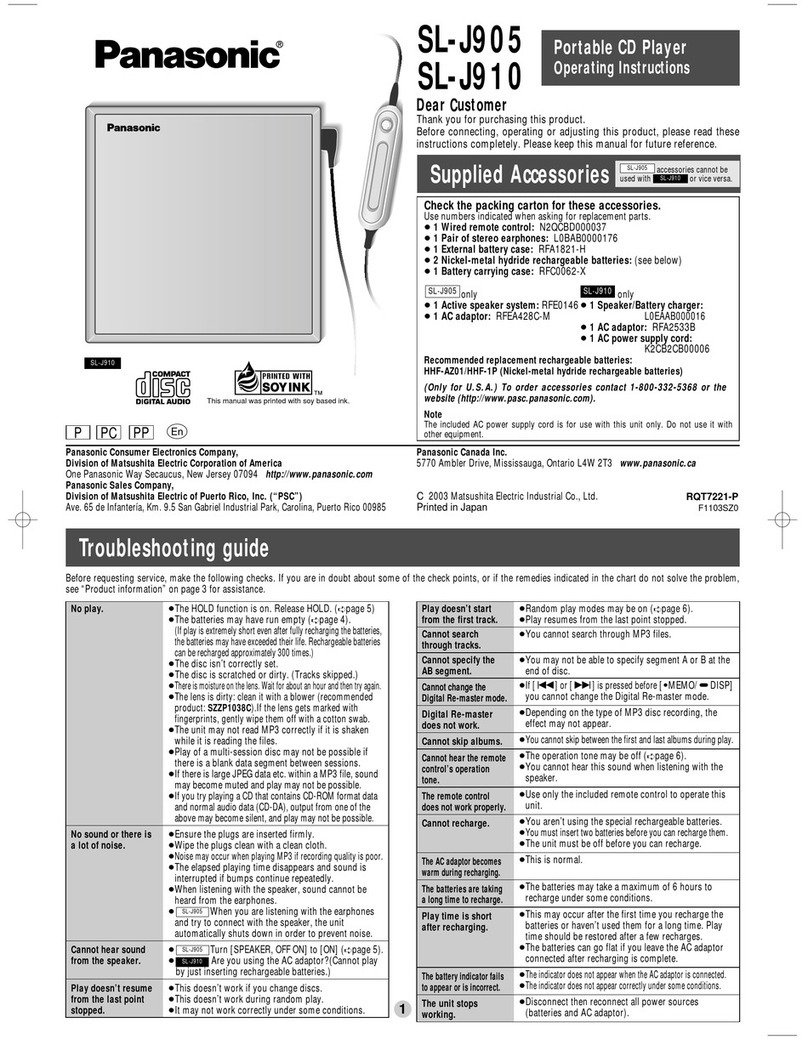 Panasonic SL-J905 operating instructions