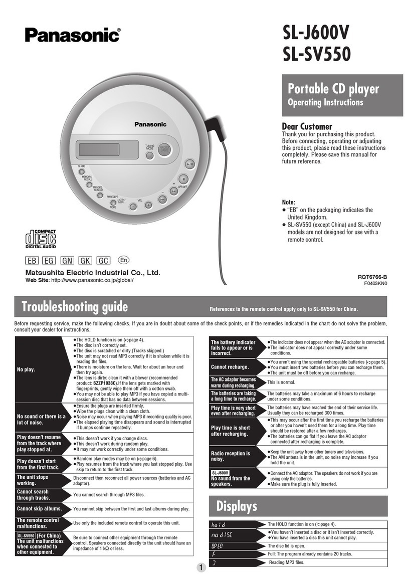 Panasonic SL-J600V User manual