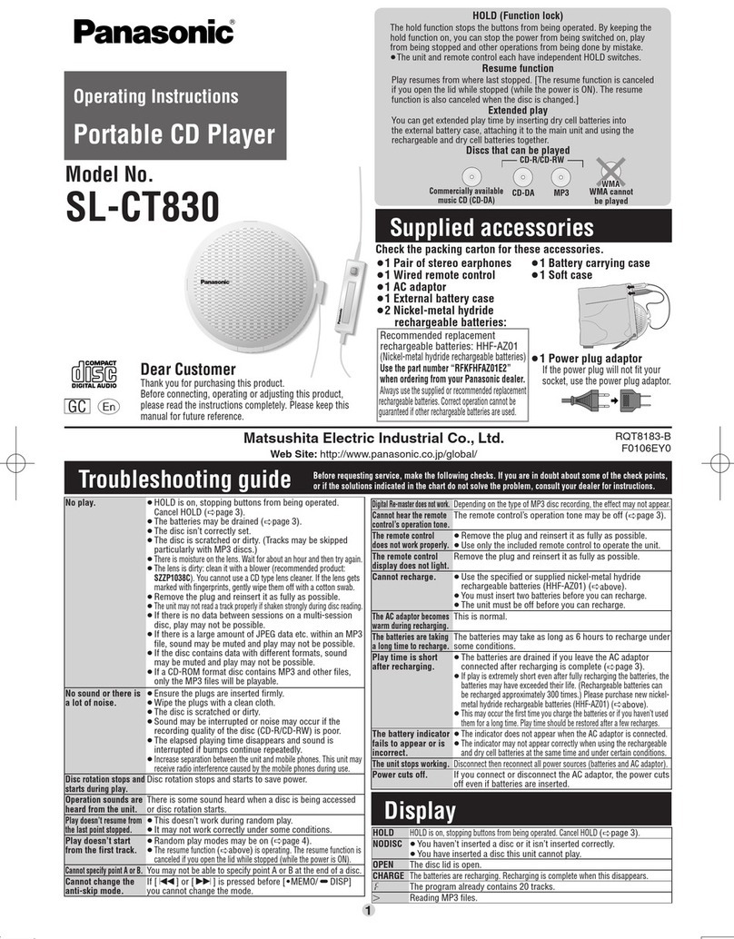 Panasonic SL-CT830 User manual