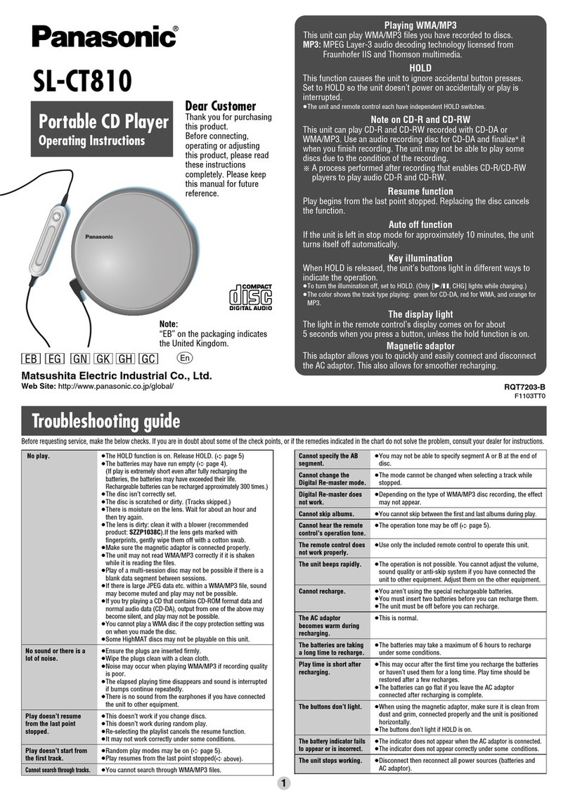 Panasonic SL-CT810 operating instructions