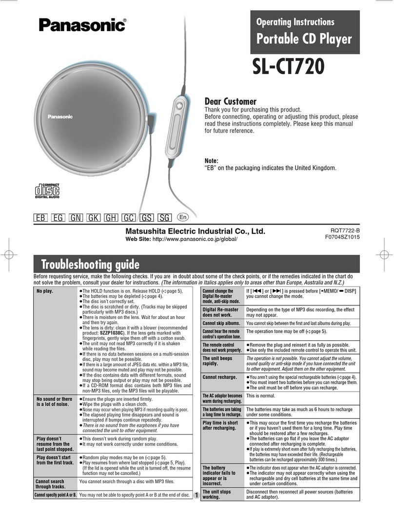 Panasonic SL-CT720 operating instructions