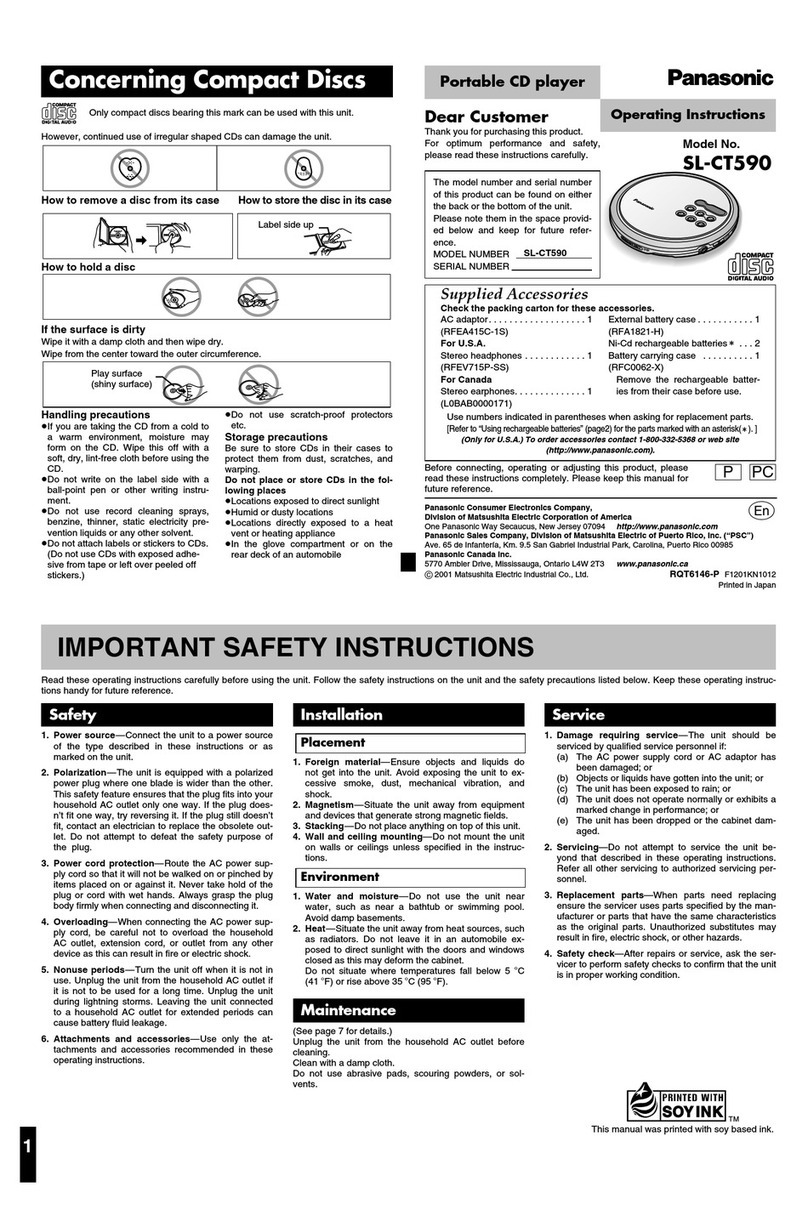 Panasonic SL-CT590 User manual