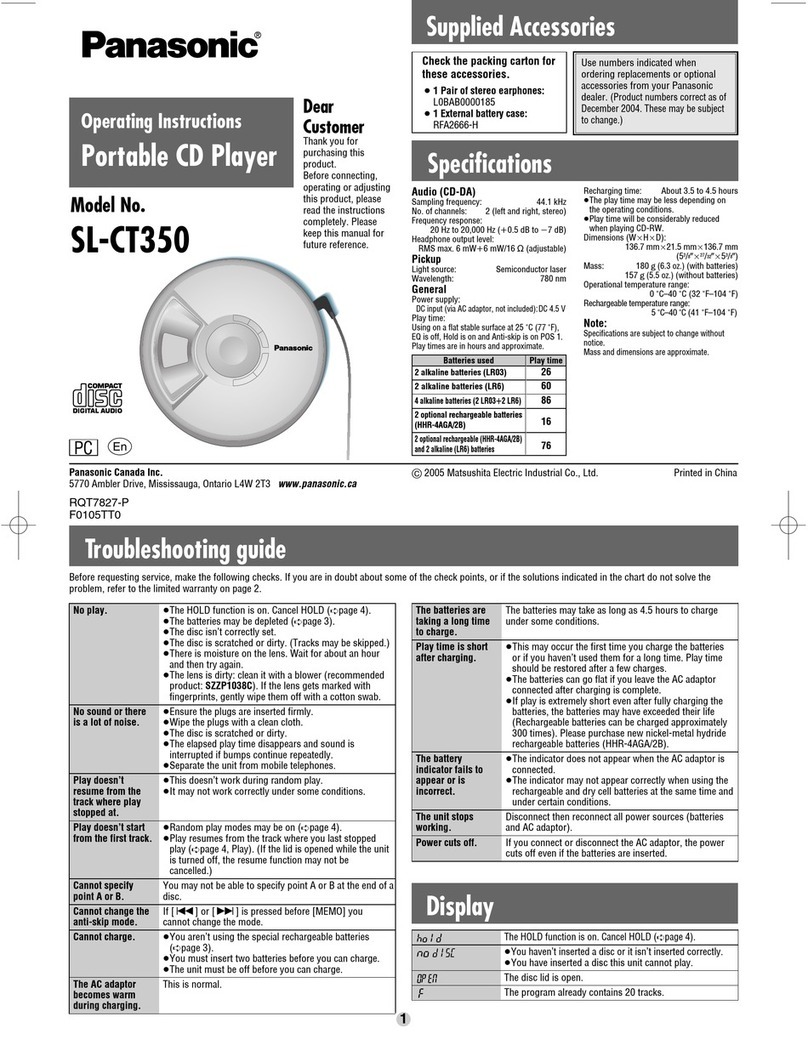 Panasonic SL-CT350 operating instructions
