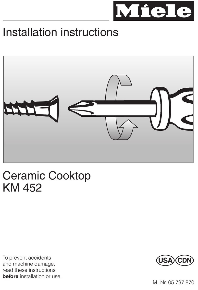 Miele MasterChef KM452 installation instructions