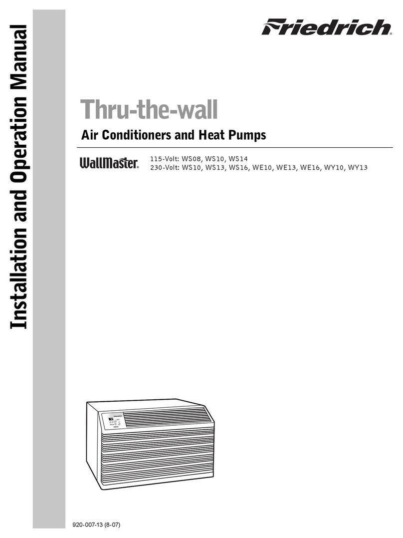 Friedrich WallMaster WS08 Installation and operation manual