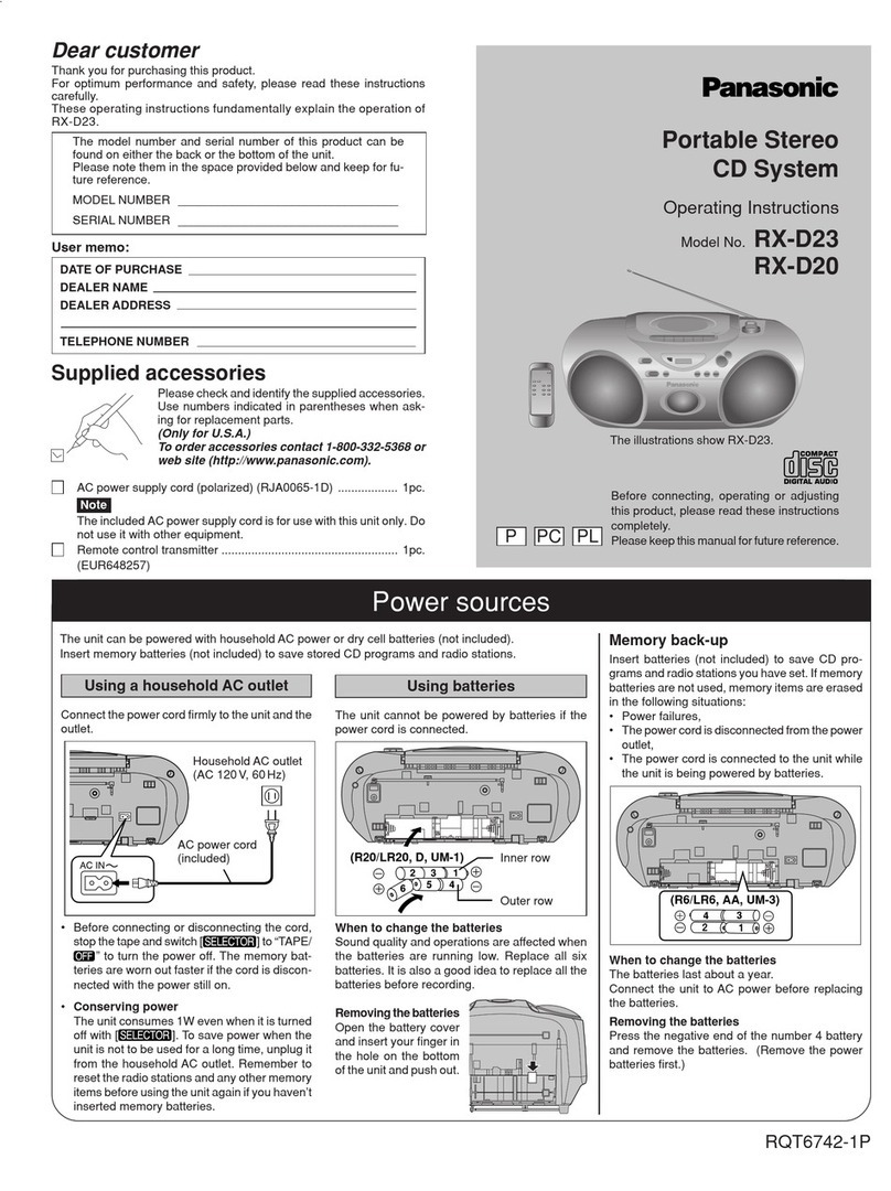 Panasonic RX-D23 operating instructions