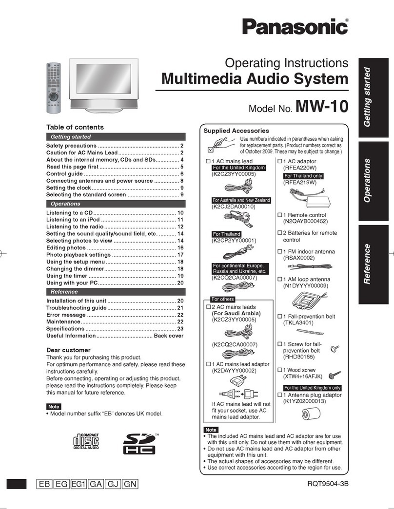 Panasonic MW10 - 9.0" - Digital Photo frame User manual