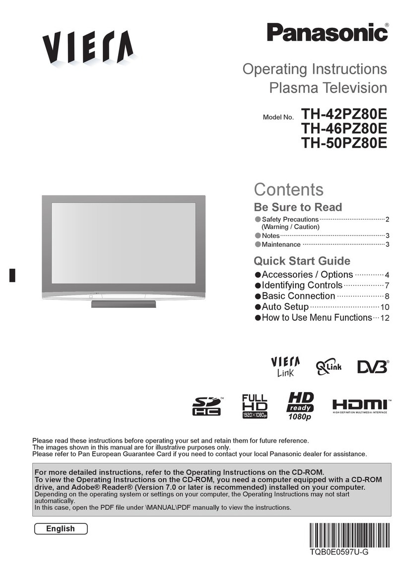 Panasonic Viera TH-42PZ80E operating instructions