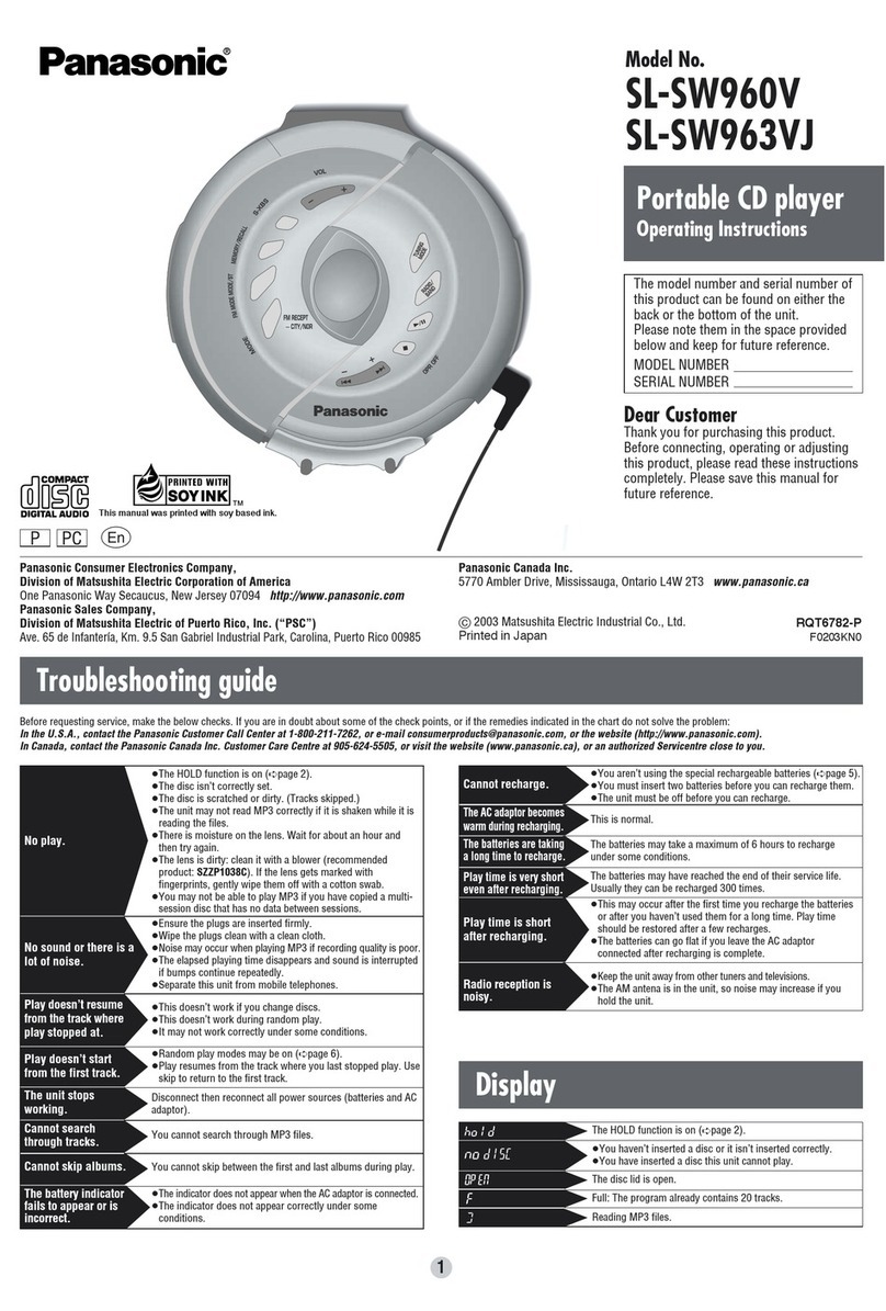 Panasonic SL-SW960V User manual
