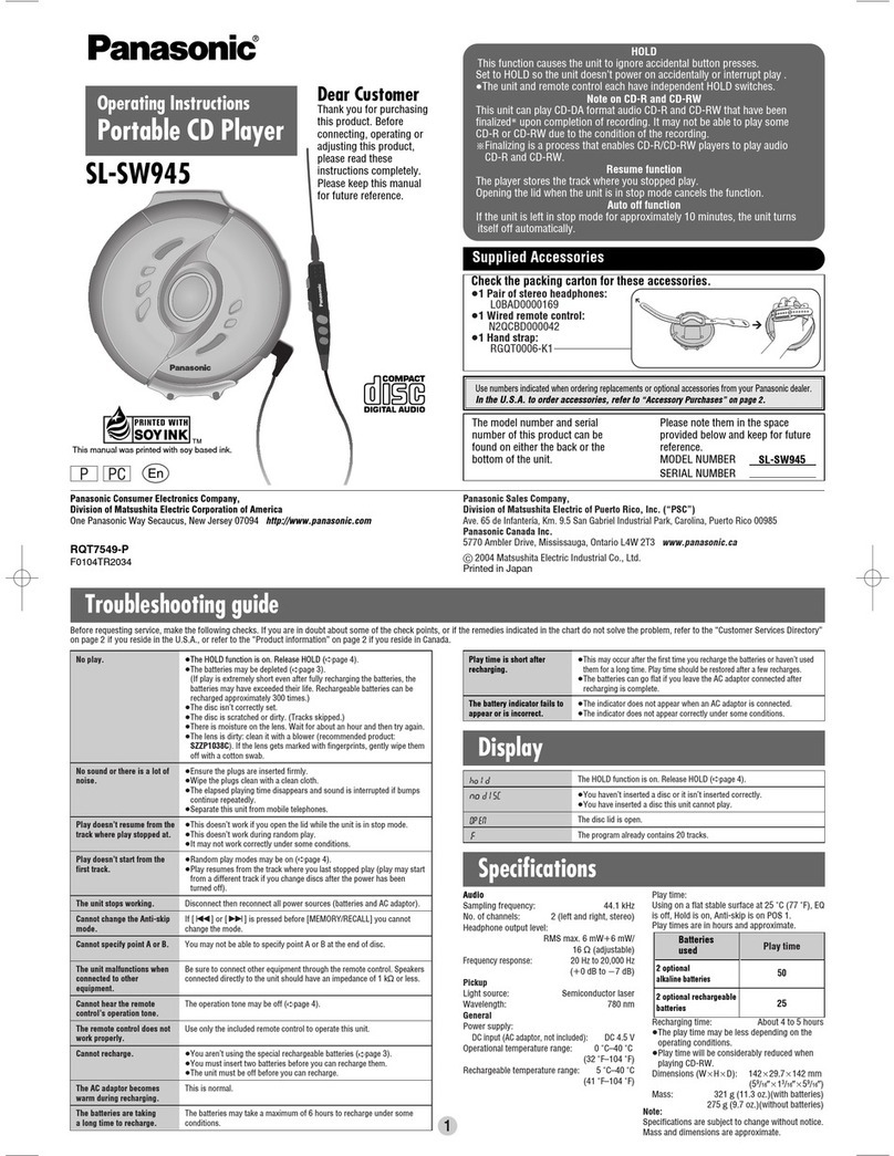Panasonic SL-SW945 User manual