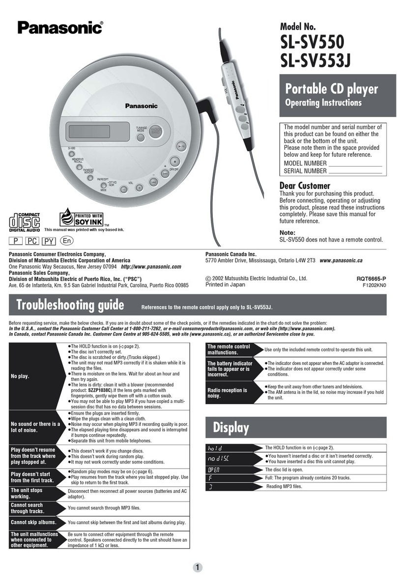 Panasonic SL-SV550 User manual