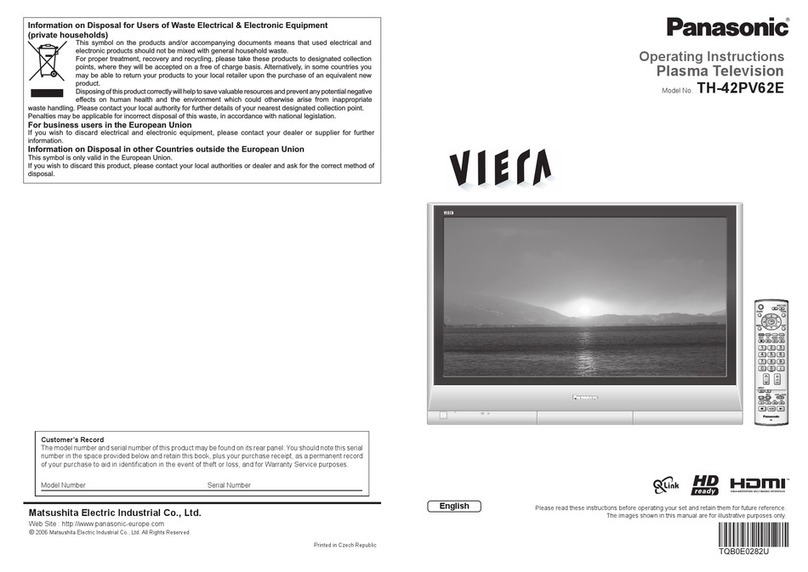 Panasonic Viera TH-42PV62E User manual