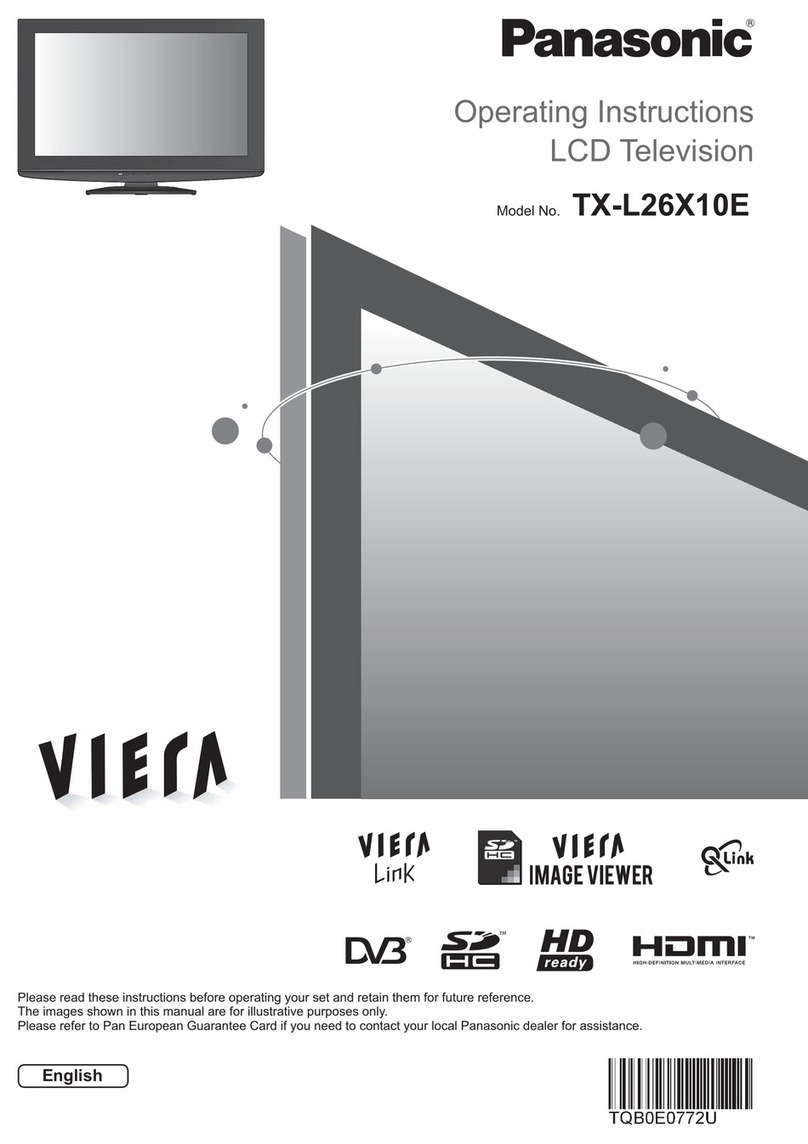 Panasonic Viera TX-L26X10E operating instructions