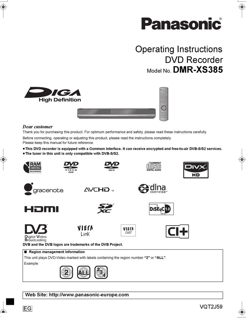 Panasonic Diga DMR-XS385 User manual