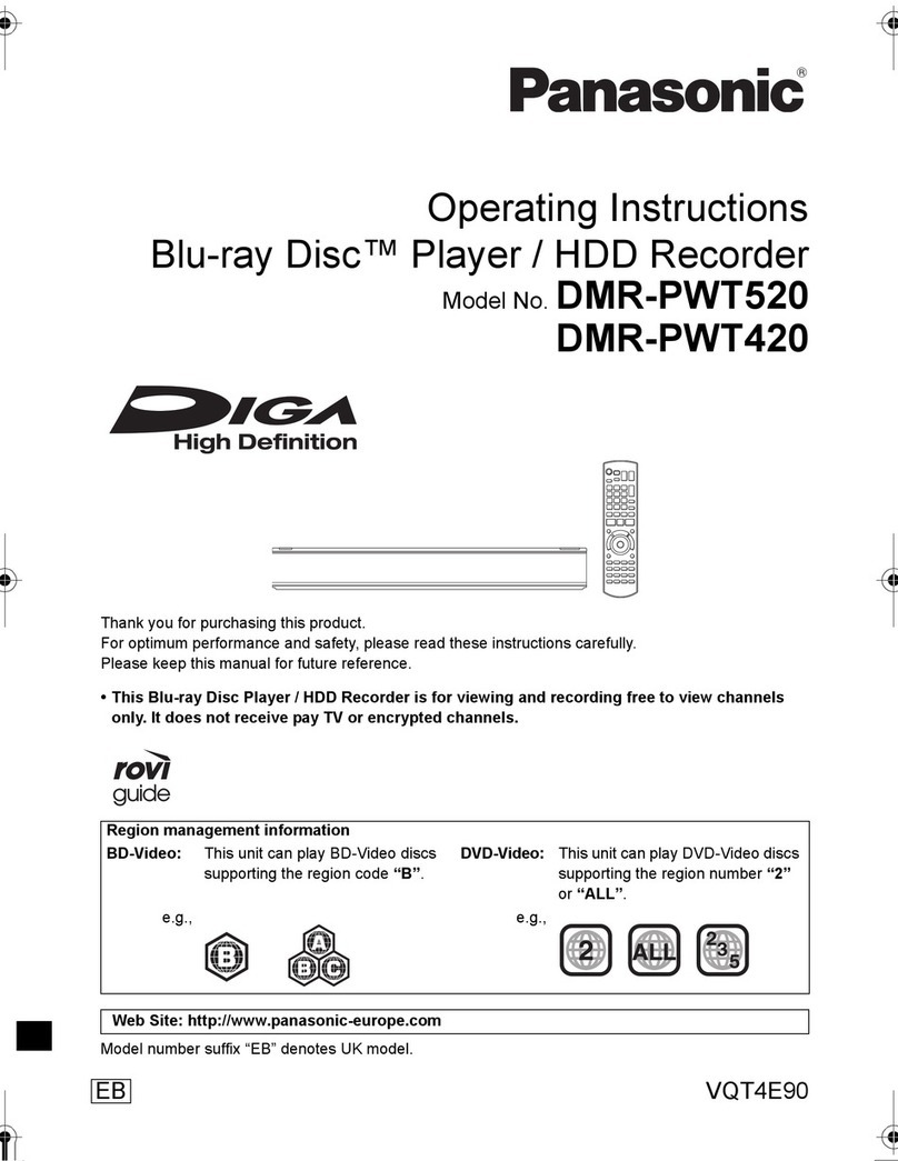 Panasonic Diga DMR-PWT420 User manual