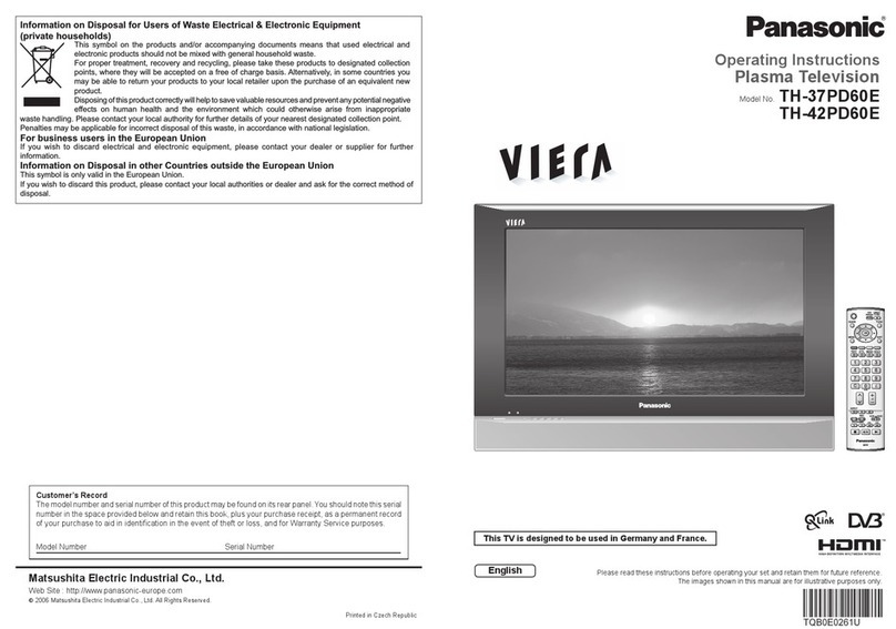 Panasonic Viera TH-37PD60E User manual
