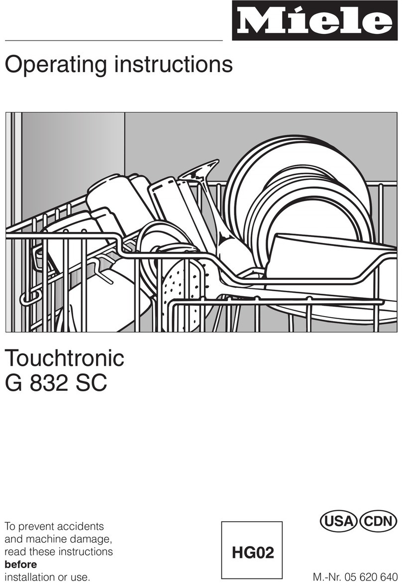 Miele G 832 SC operating instructions