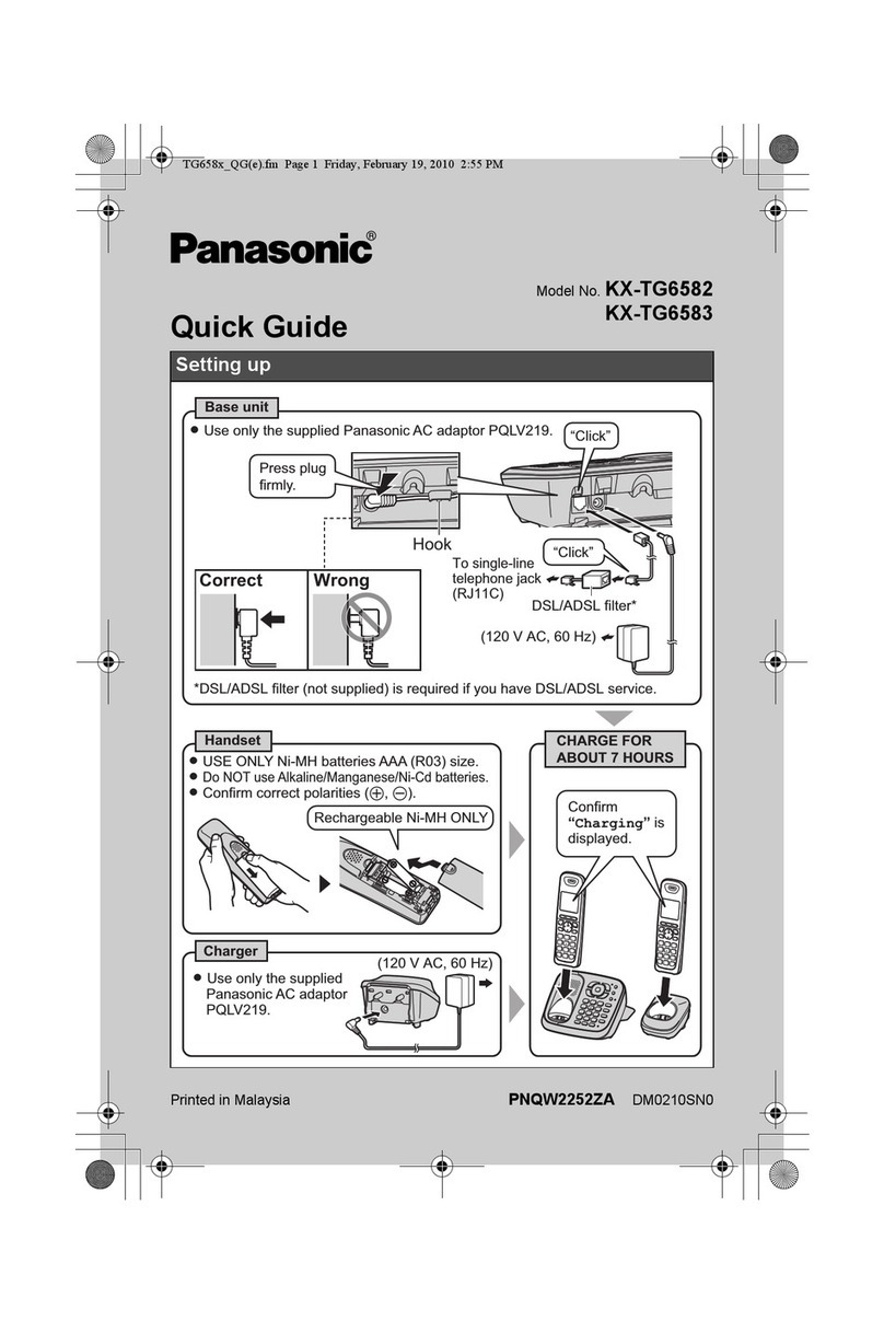 Panasonic KXTG6582 - PHONE SYSTEM quick guide