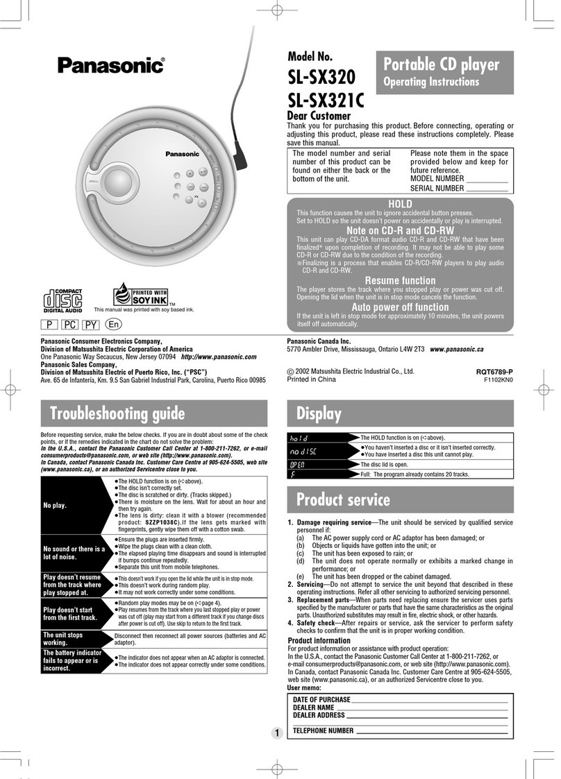 Panasonic SL-SX320 User manual