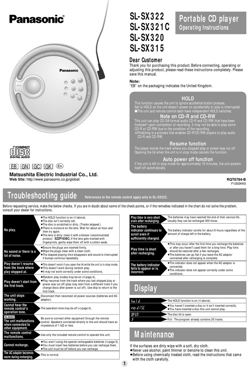 Panasonic SL-SX322 User manual