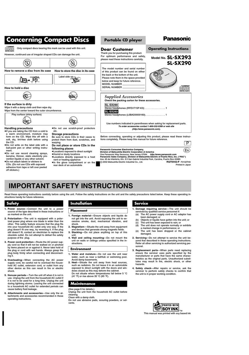 Panasonic SL-SX293 User manual